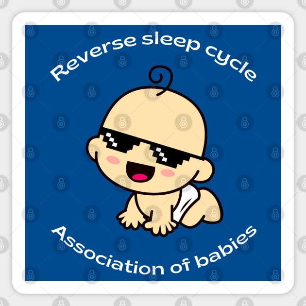 Reverse sleep cycle kids Sticker by Santag